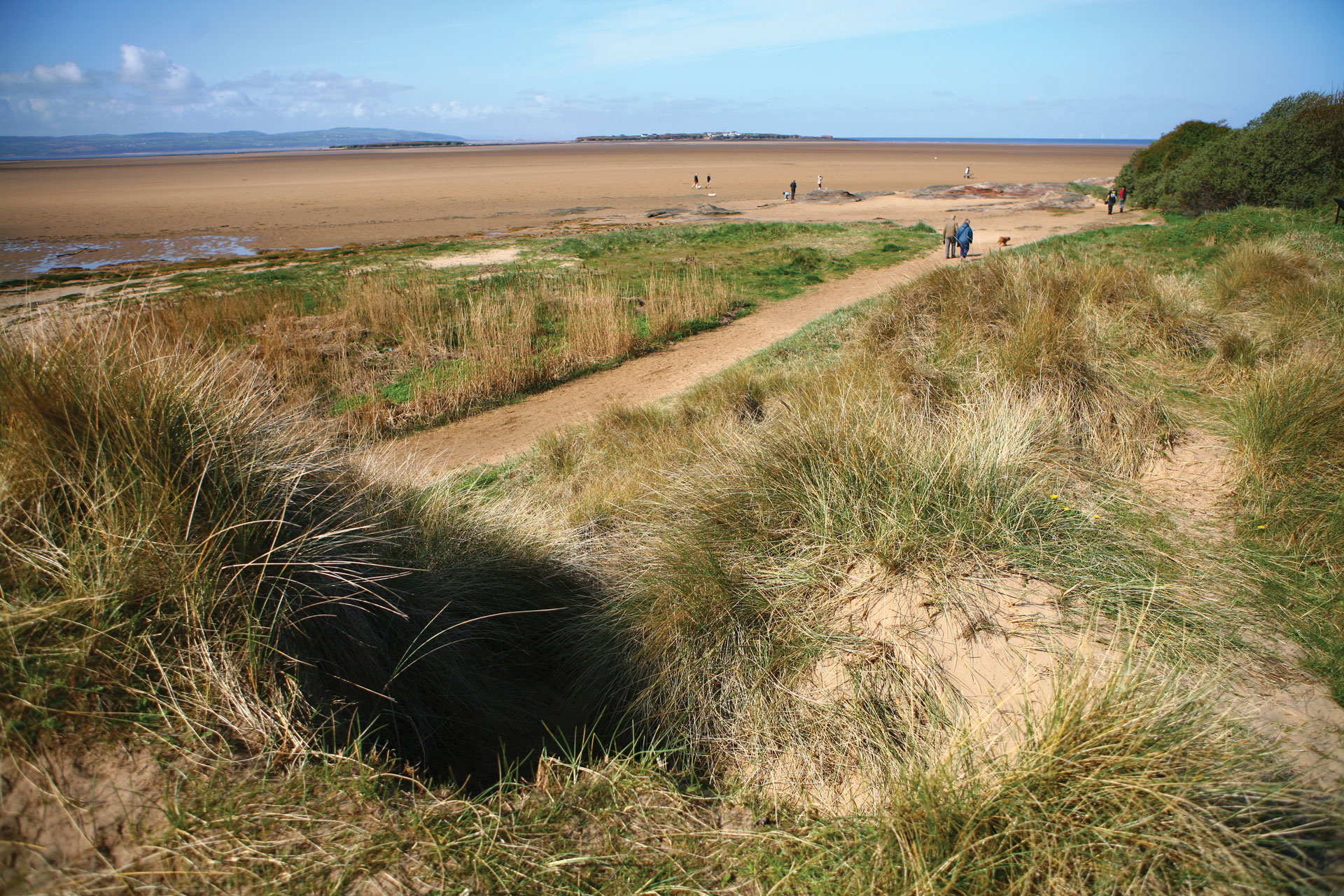 The dune system at Red Rocks looking out to Hilbre; a haven for willdlife and a draw for visitors © HVL